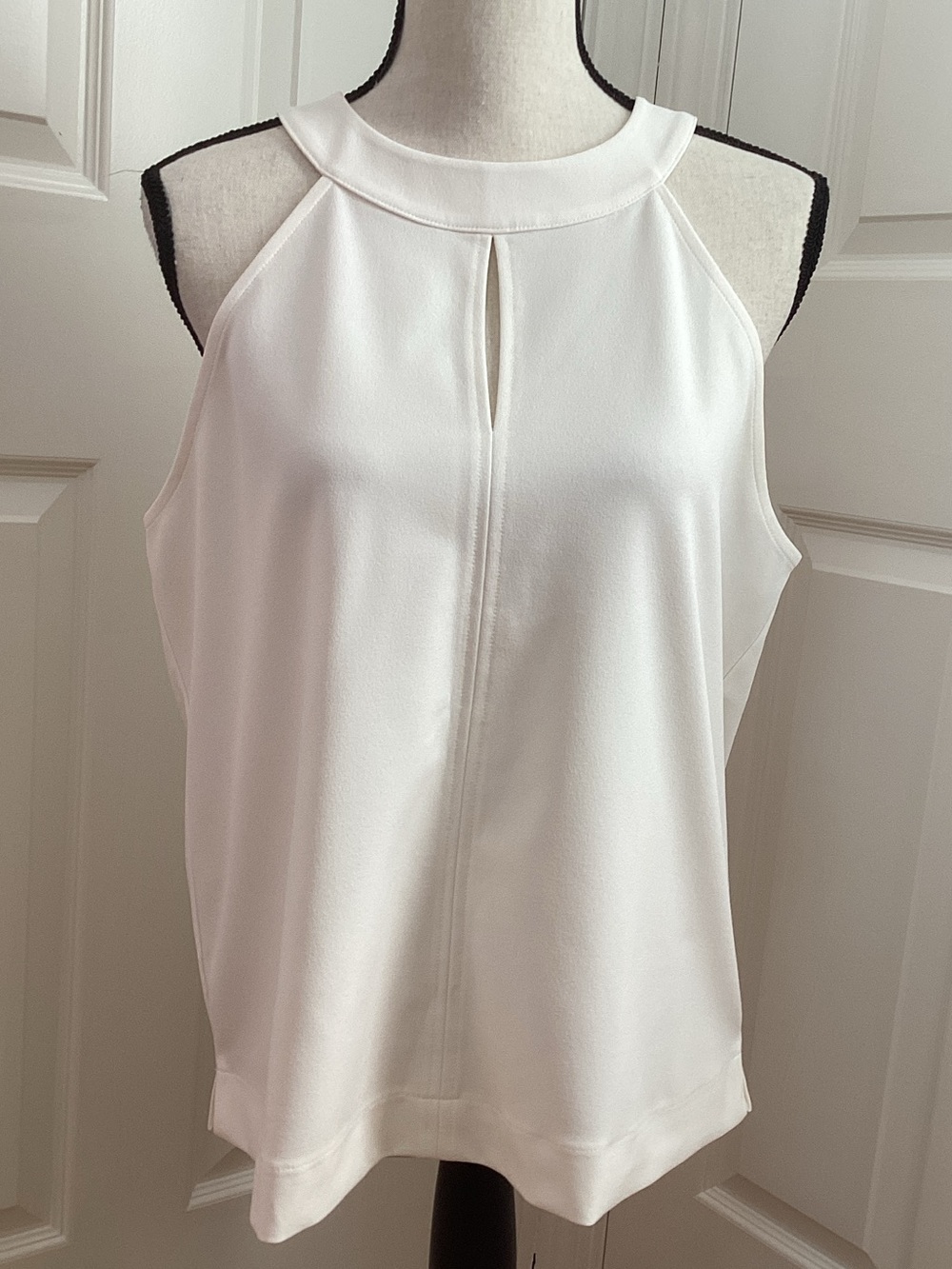 Ann Taylor Ivory Halter Neck Sleeveless Top, size large, NWOT.